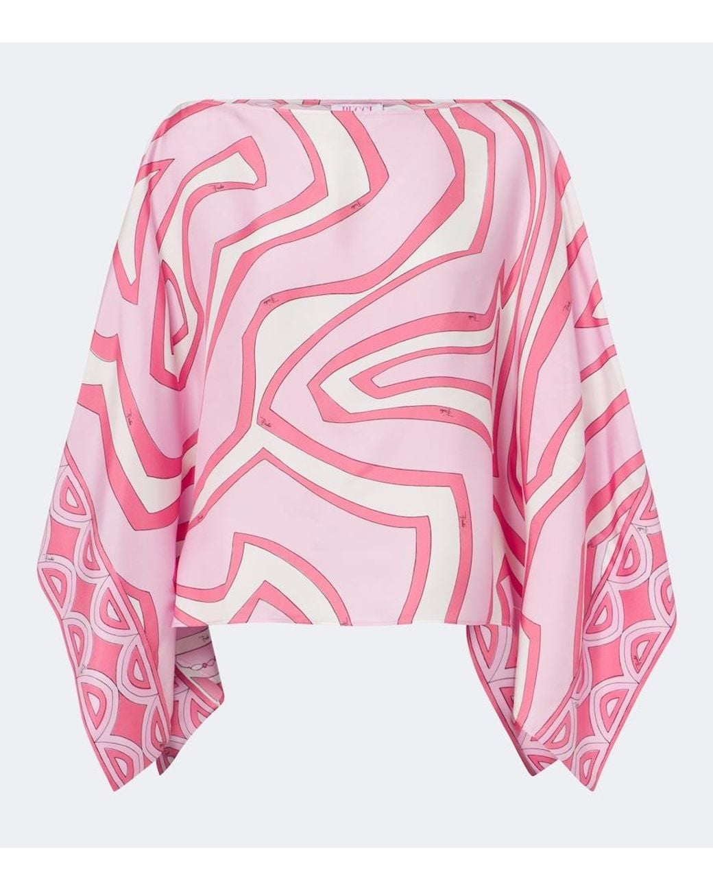 Emilio Pucci Pink Labirinto Silk Twill Blouse