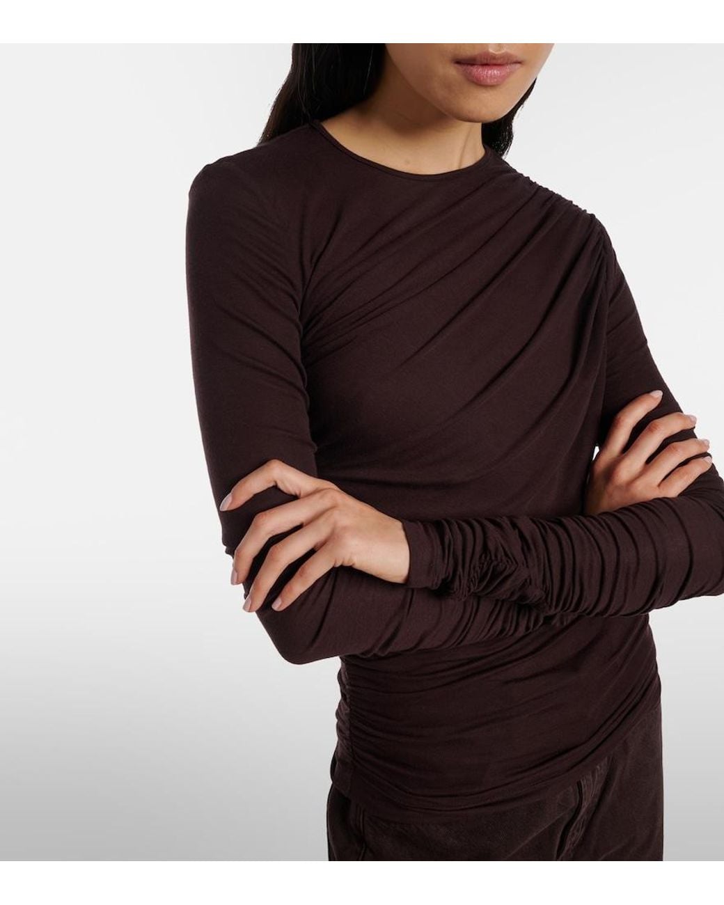 Agolde Brown Tania Twist Ruched Top
