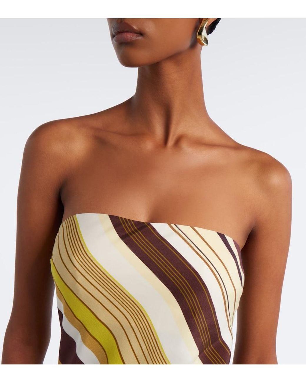 Sir Metallic Striped Silk Maxi Dress