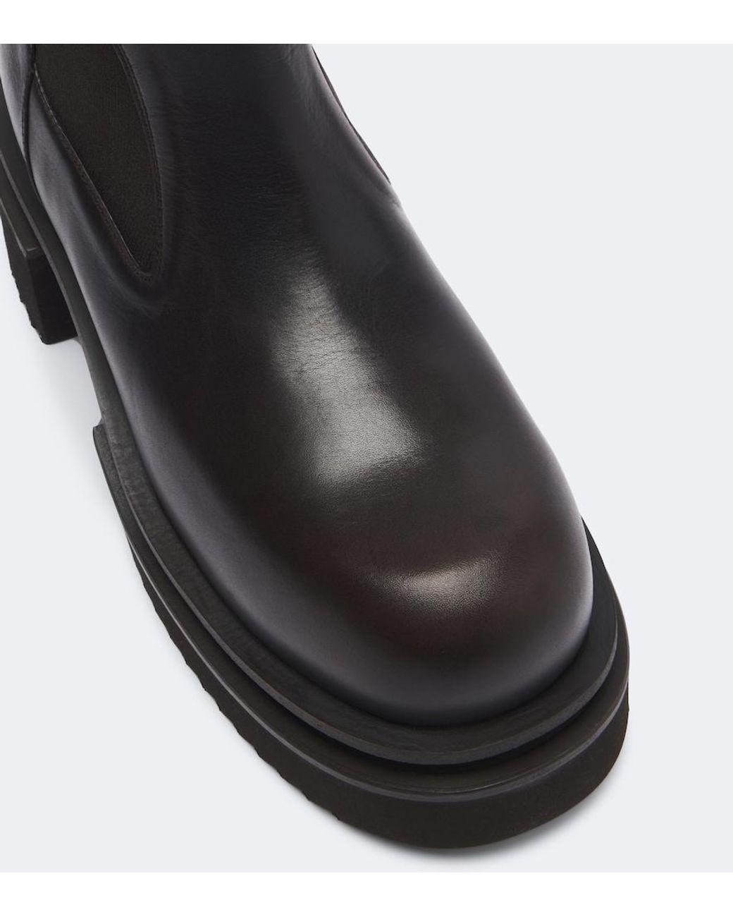 Rick Owens Black Beatle Leather Platform Chelsea Boots