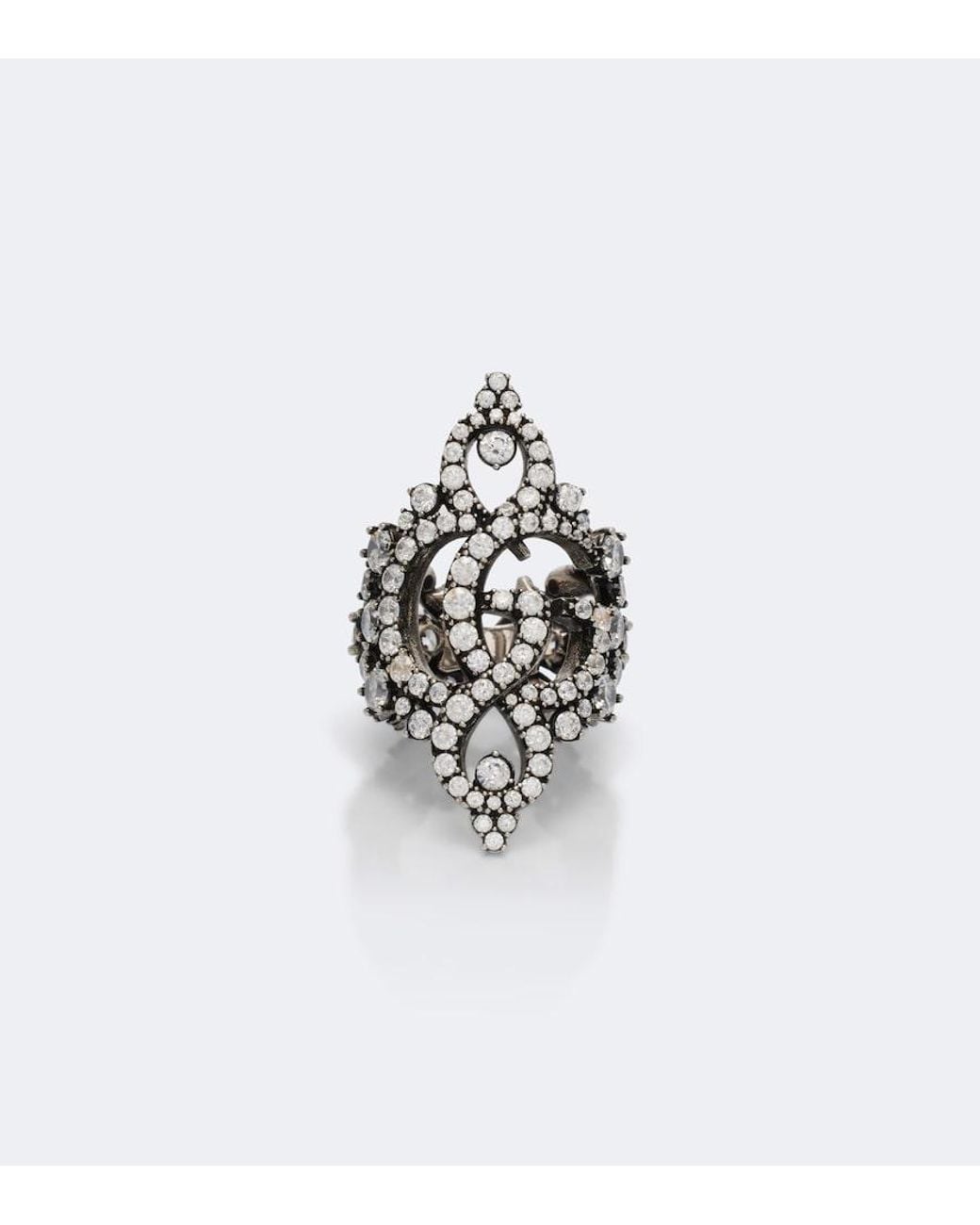 Gucci White Gg Marmont Embellished Ring