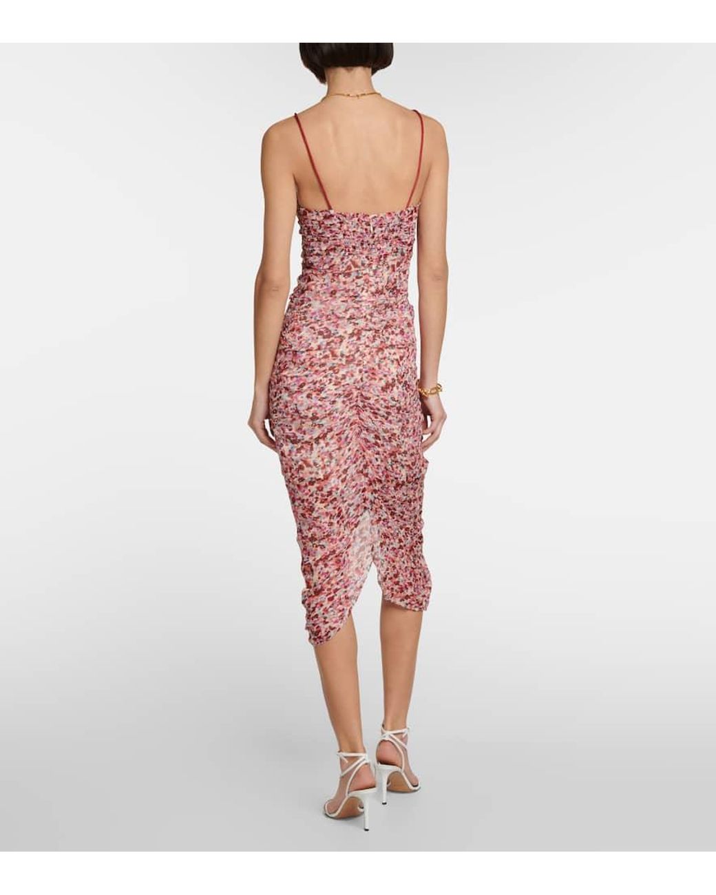 Isabel Marant Red Falone Printed Georgette Midi Dress