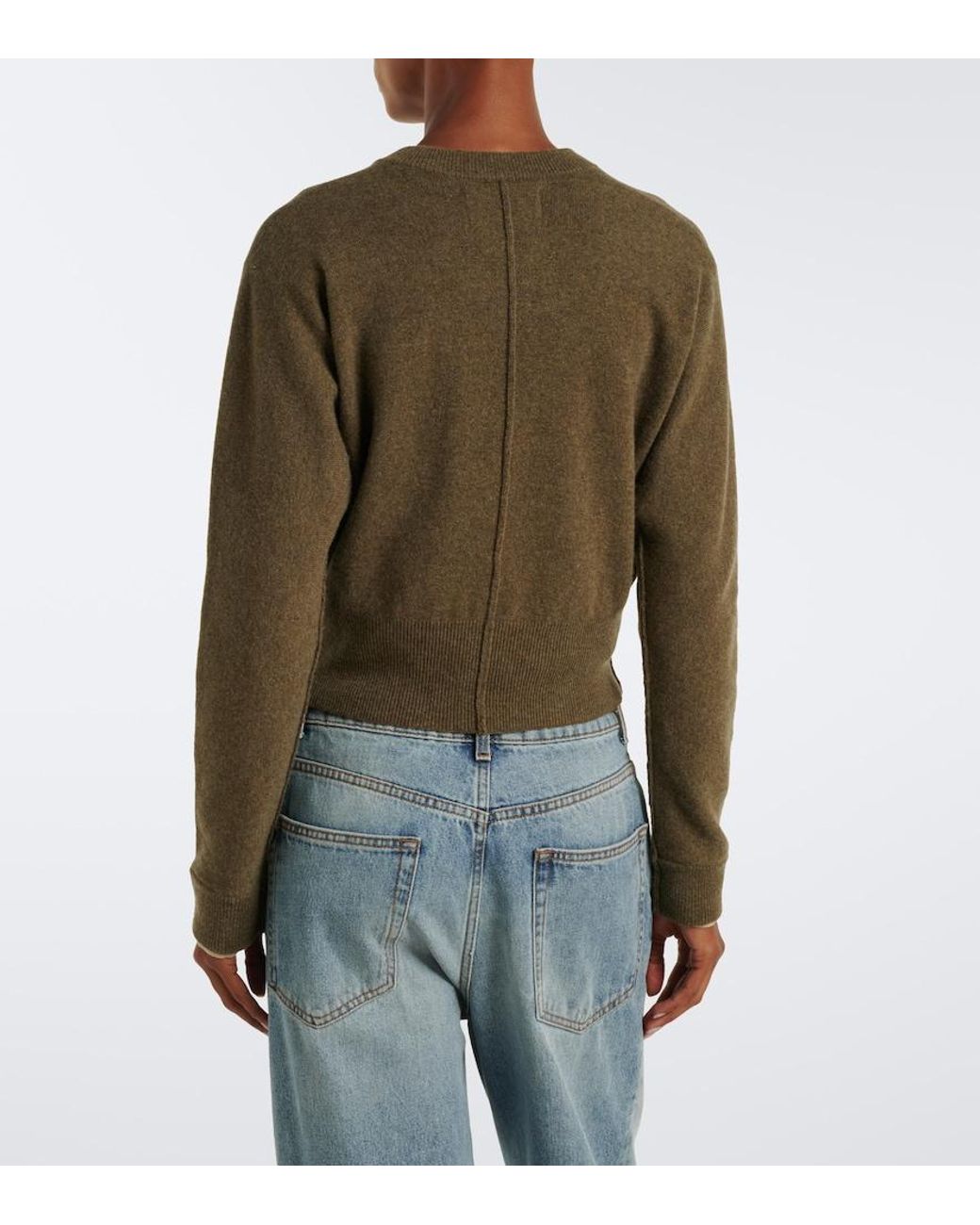 Extreme Cashmere Green N°257 Blouson Cashmere-Blend Cardigan