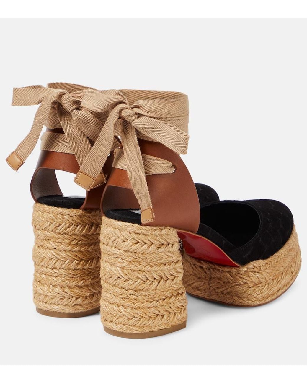 Christian Louboutin Brown Brigissima 70 Espadrille Sandals