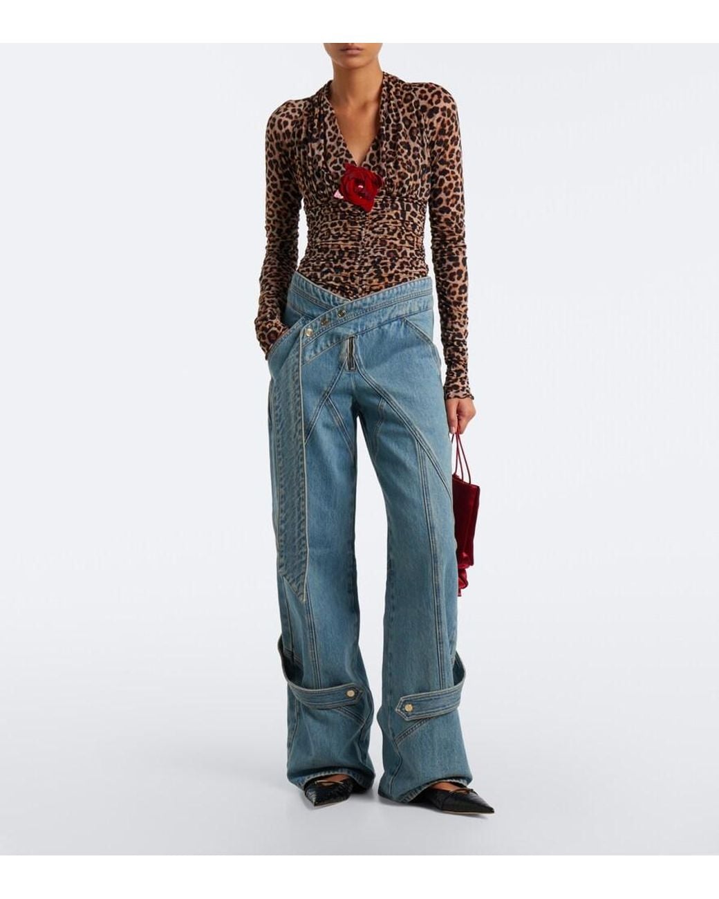 Blumarine Blue Wide-Leg Jeans