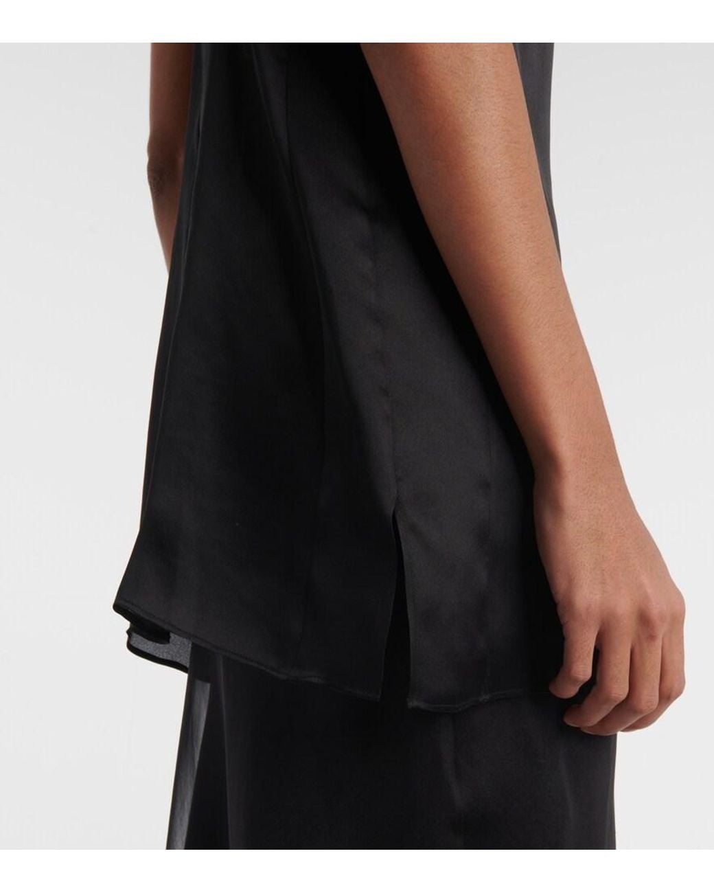 Khaite Black Talsie Silk Organza Top
