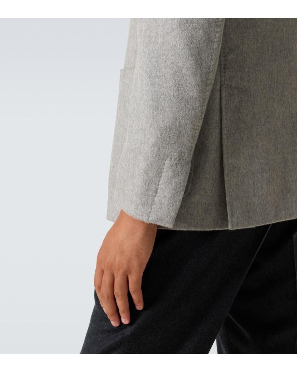 Zegna Gray Layered Cashmere Blazer for men