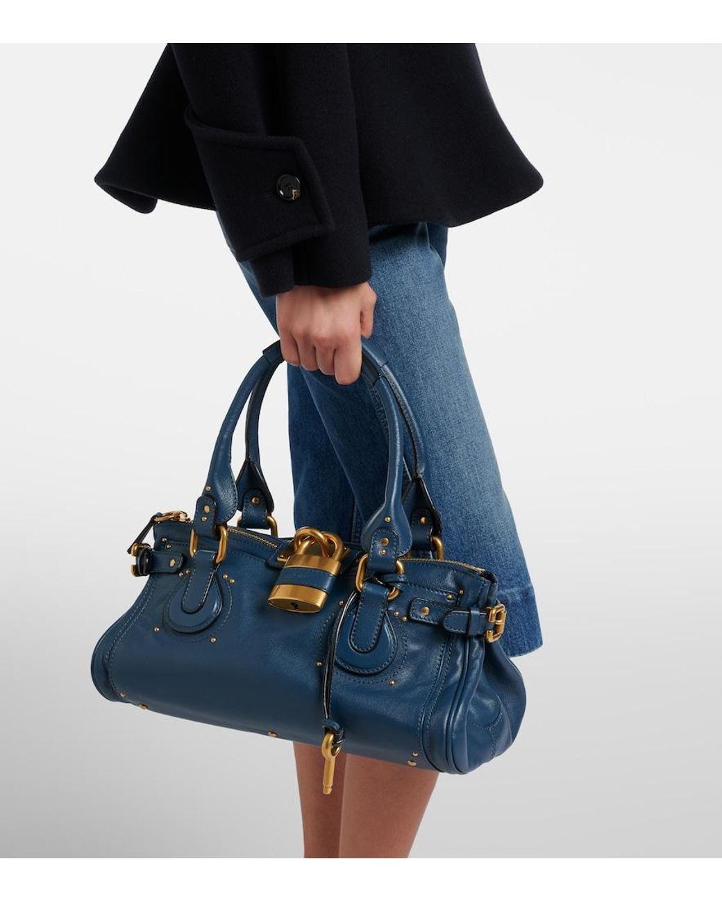 Chloé Blue Paddington Leather Shoulder Bag