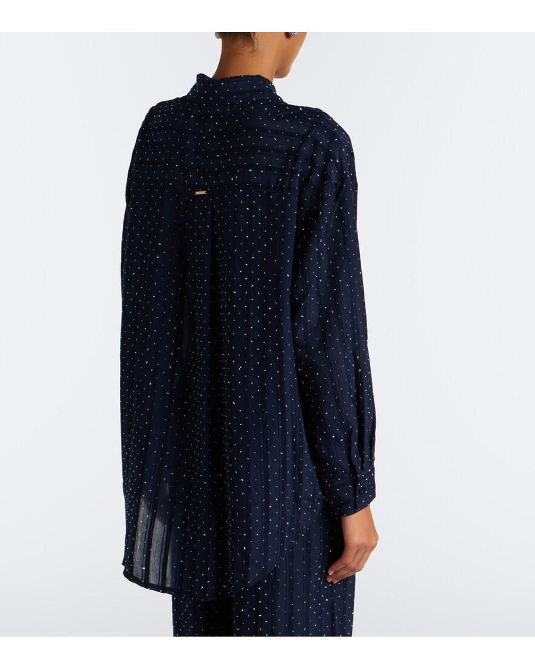Melissa Odabash Blue Ziggy Embellished Shirt