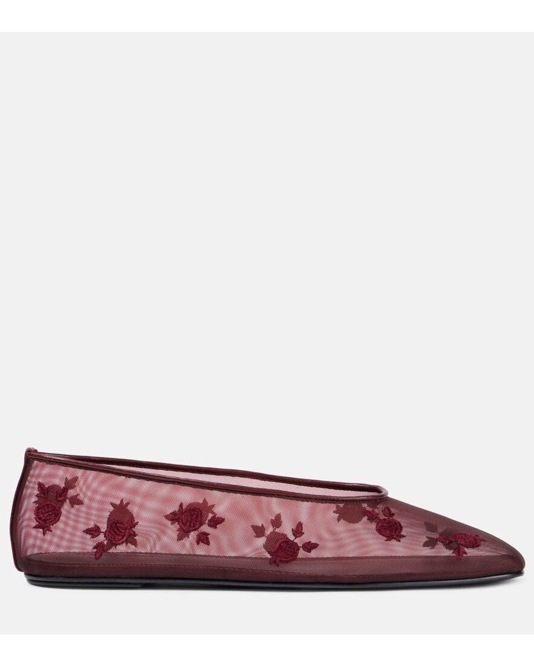 Magda Butrym Embroidered Mesh Ballet Flats