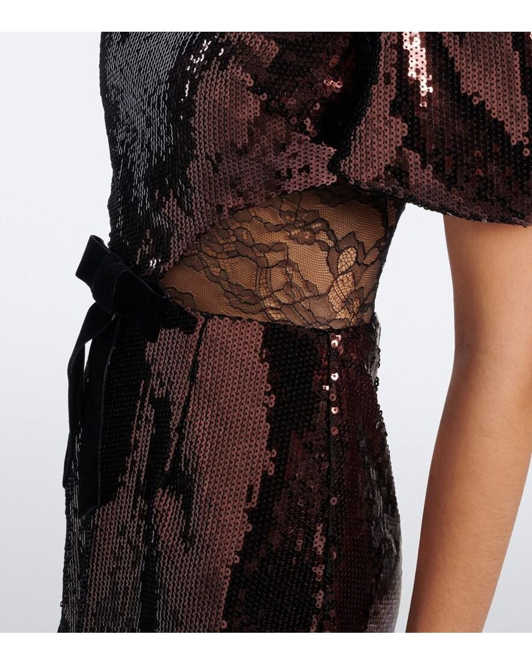 Rebecca Vallance Black Cece Cutout Sequined Minidress