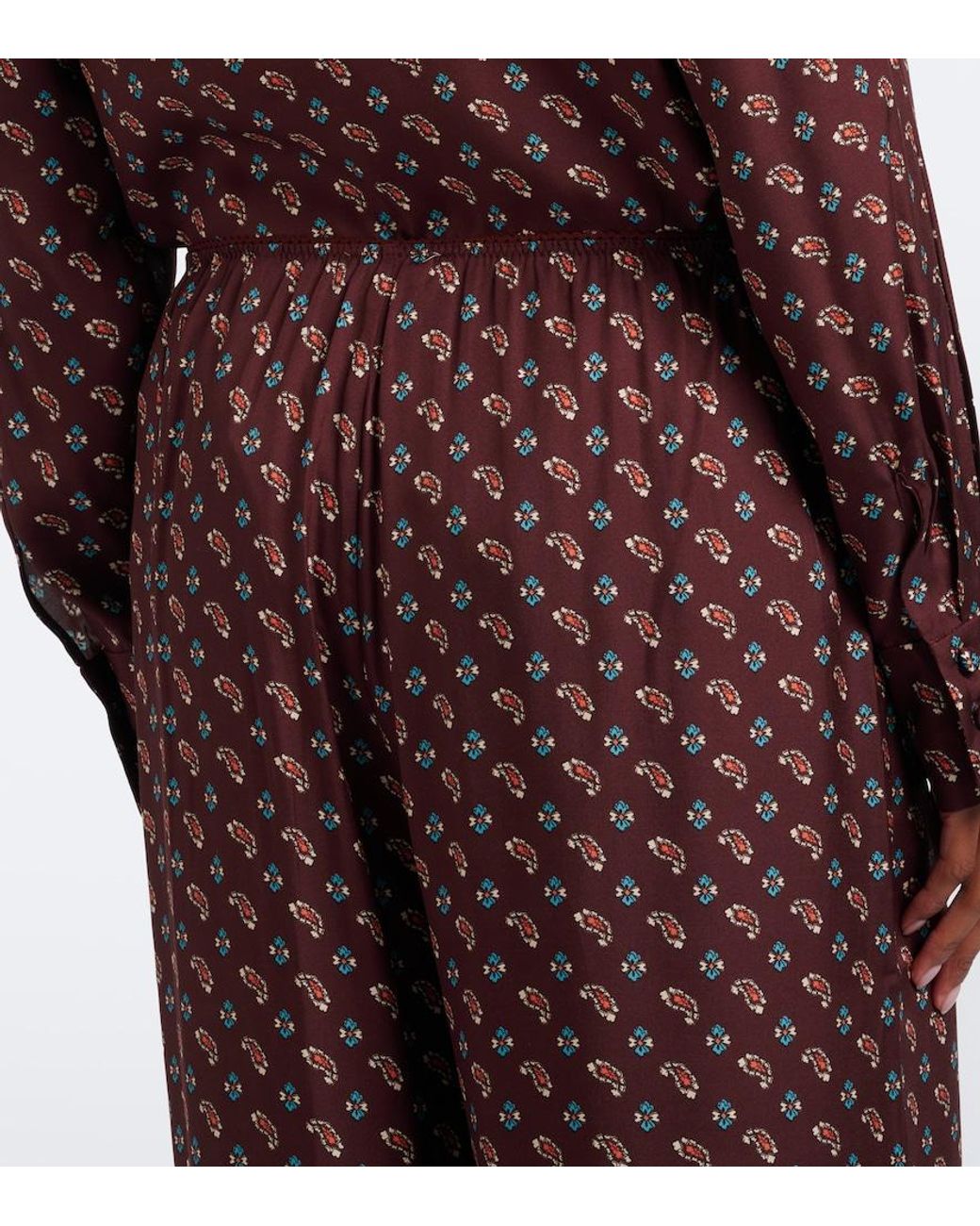 Doen Brown Lavona Fringed Silk-Blend Wide-Leg Pants