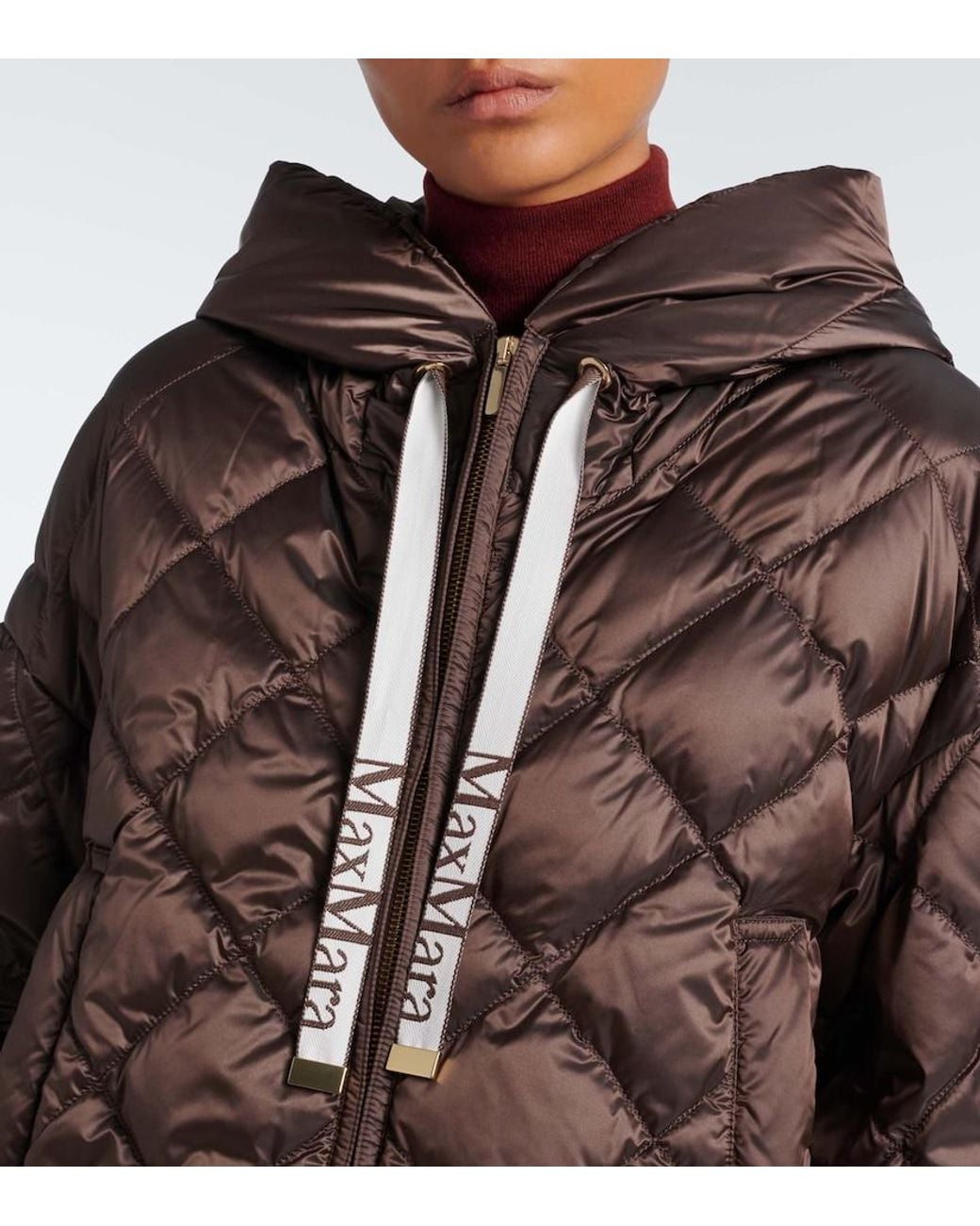 Max Mara Brown The Cube Quilted Down Jacket