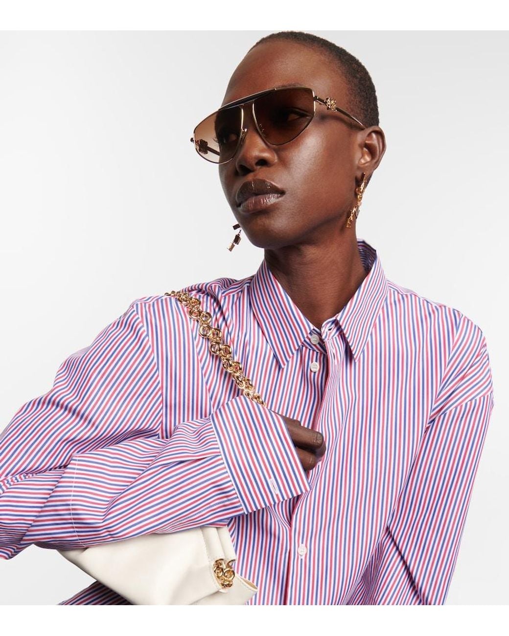 Loewe White Spoiler Aviator Sunglasses