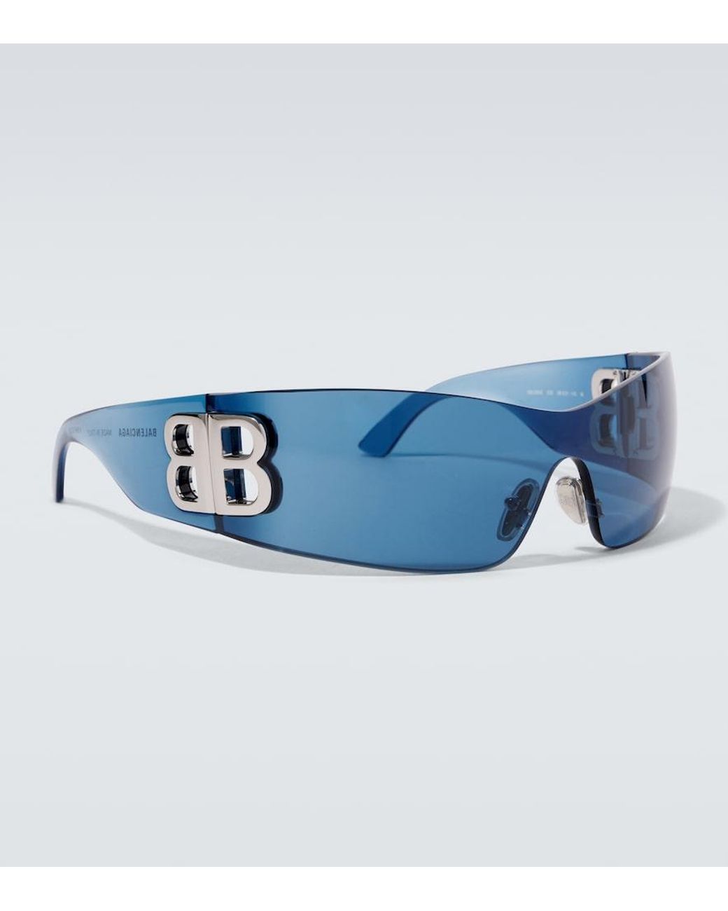 Balenciaga Blue Bossy Shield Sunglasses for men