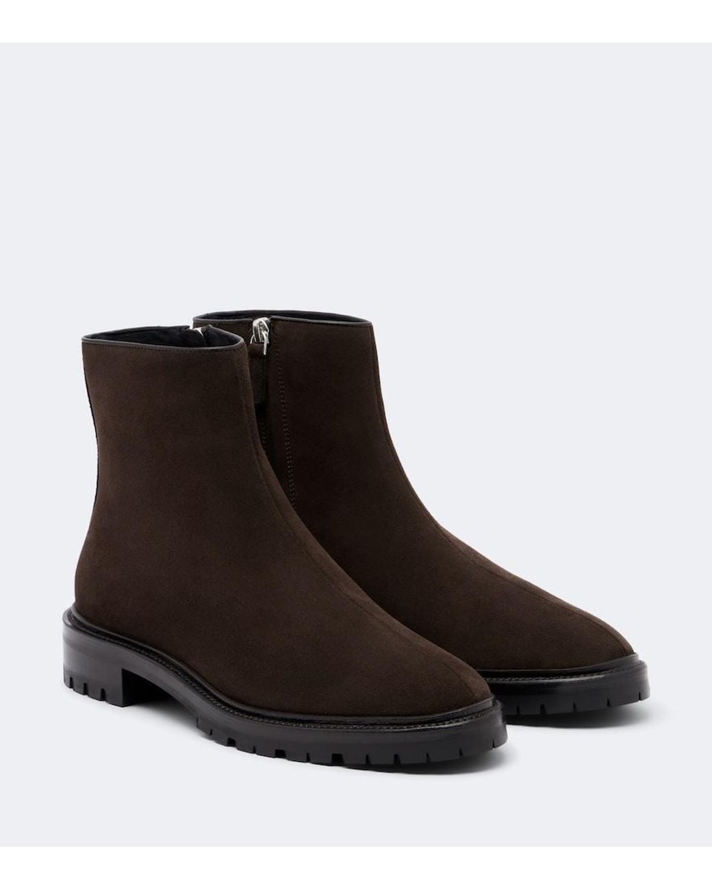 The Row Brown Moto Suede Ankle Boots