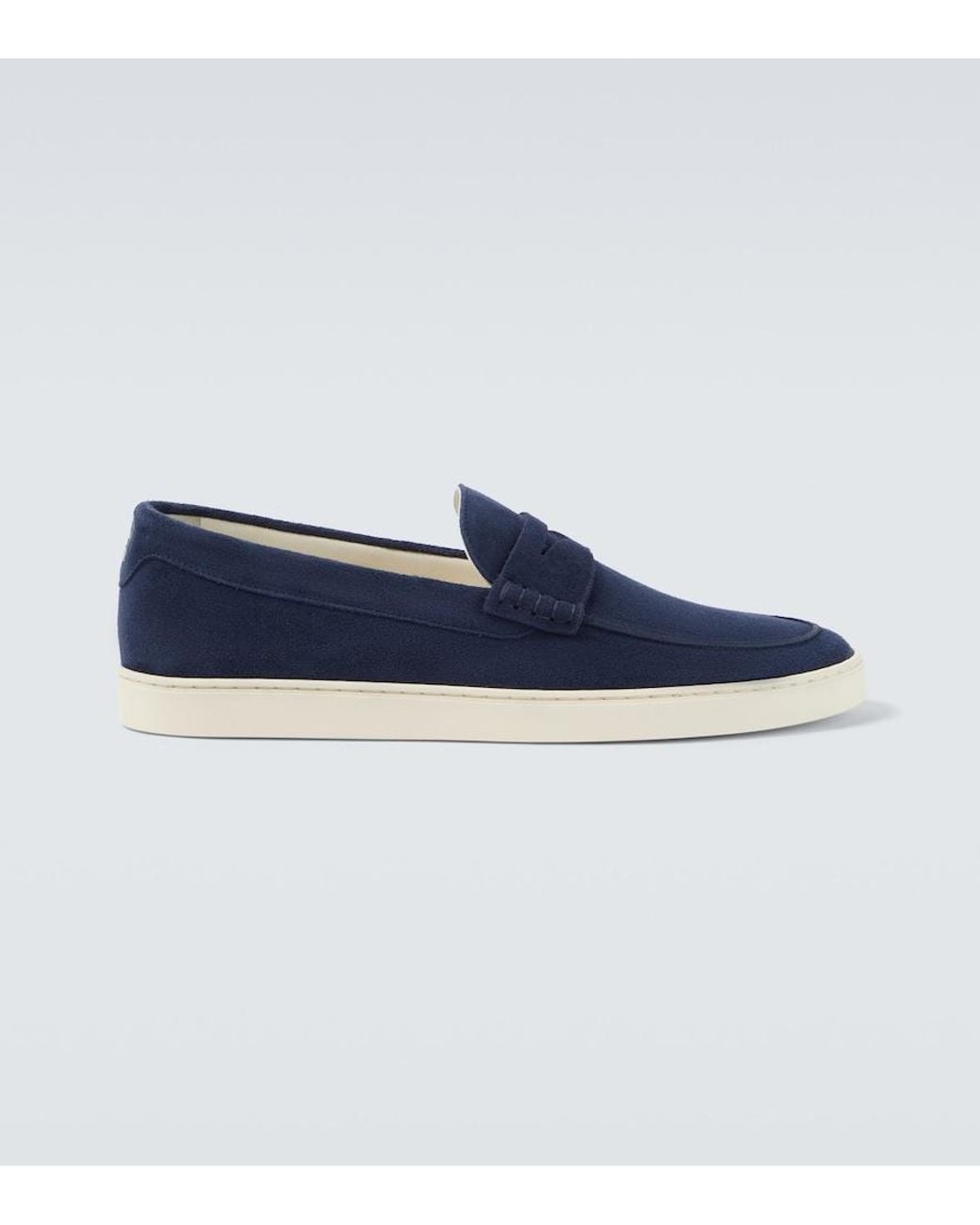 Brunello Cucinelli Blue Suede Slip-On Sneakers for men