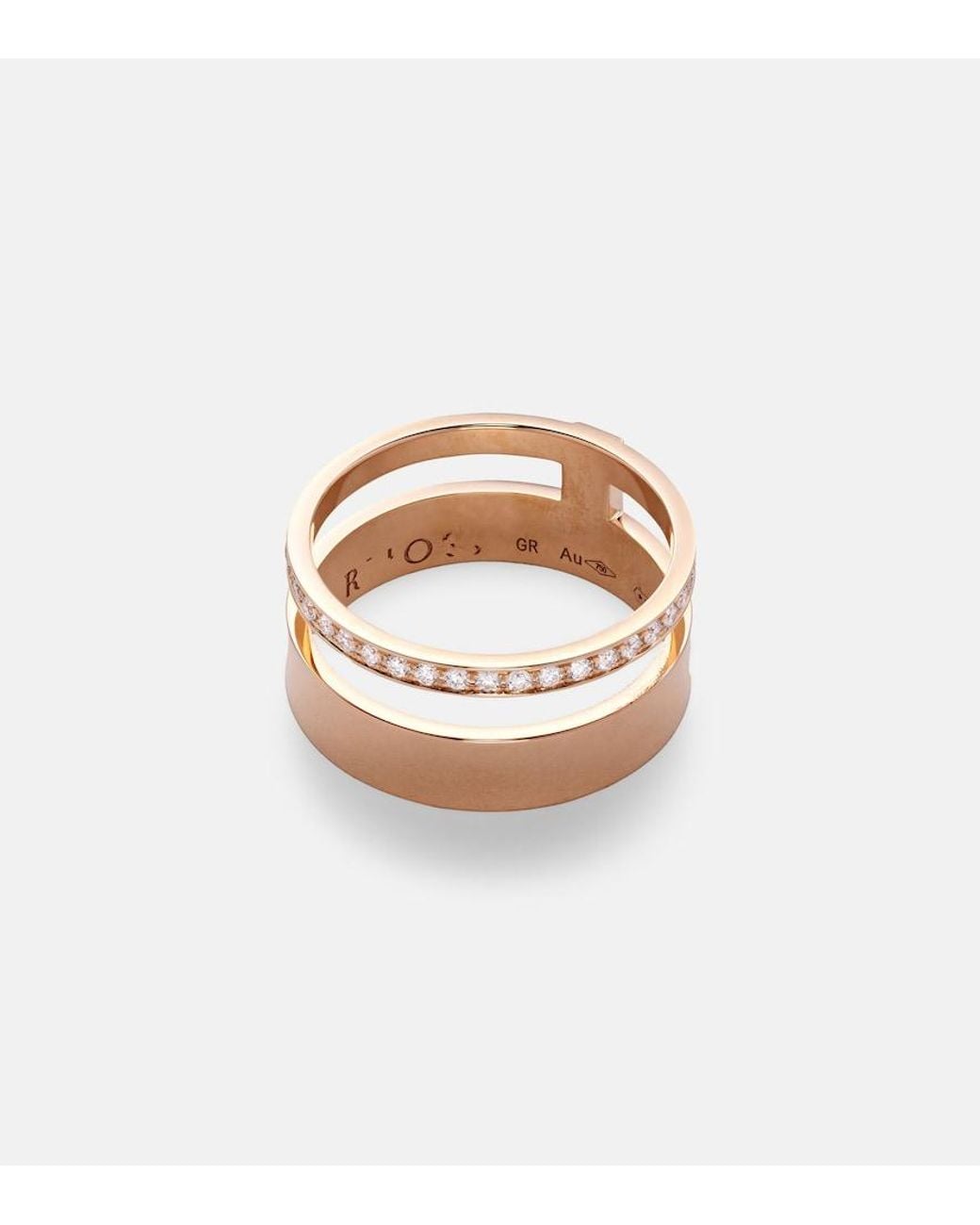 Repossi Metallic Berbere Module 18Kt Rose- And Diamond Ring