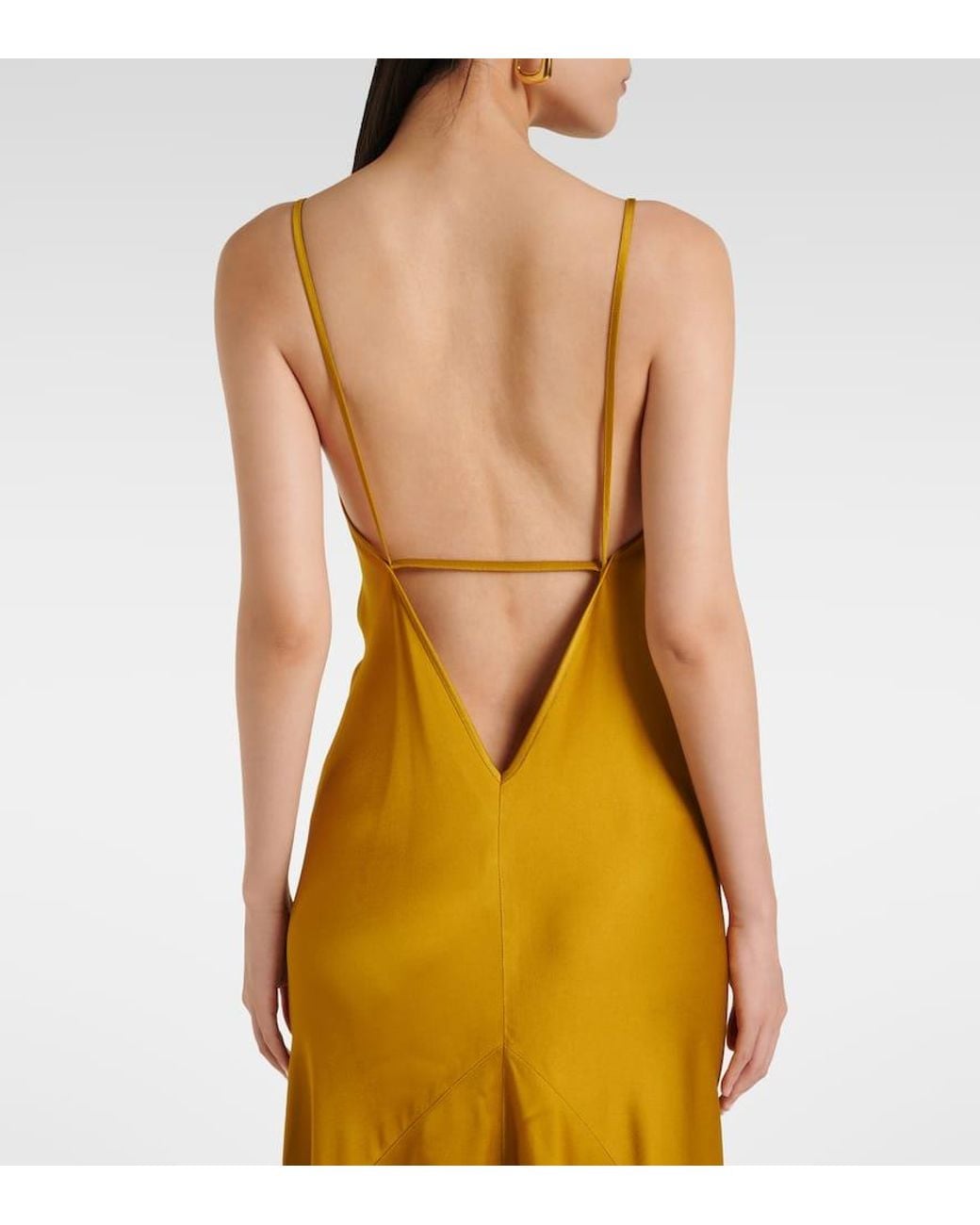 Victoria Beckham Yellow Slipdress Aus Crepe