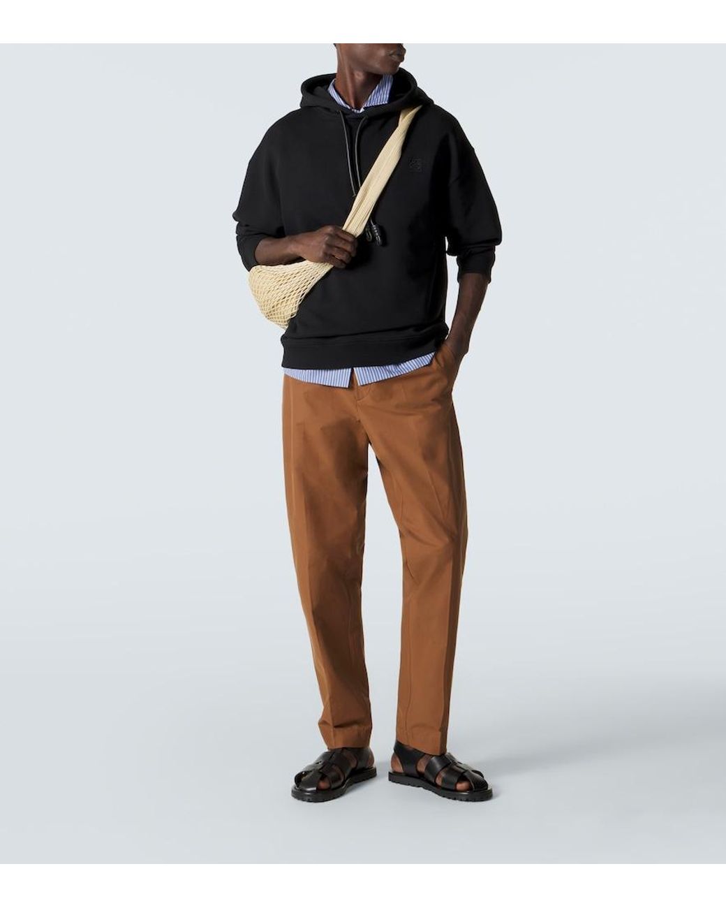 Moncler Brown Cotton-Blend Straight Pants for men
