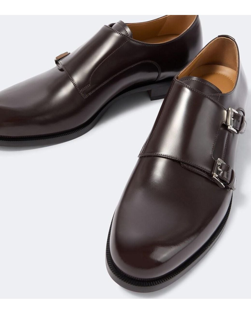 Christian Louboutin Brown Dandydeco Leather Monk Strap Shoes for men