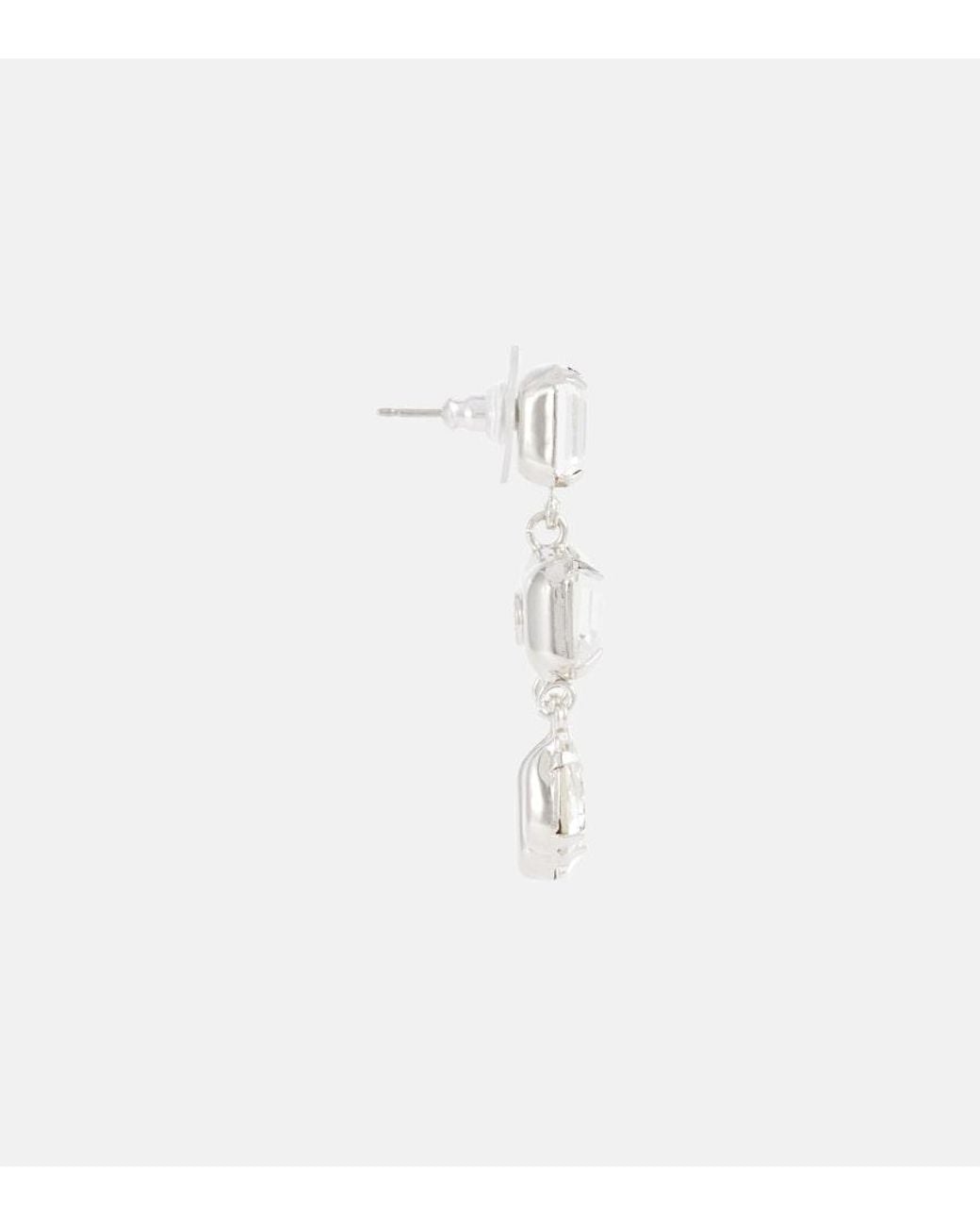 Jennifer Behr White Lucille Embellished Earrings