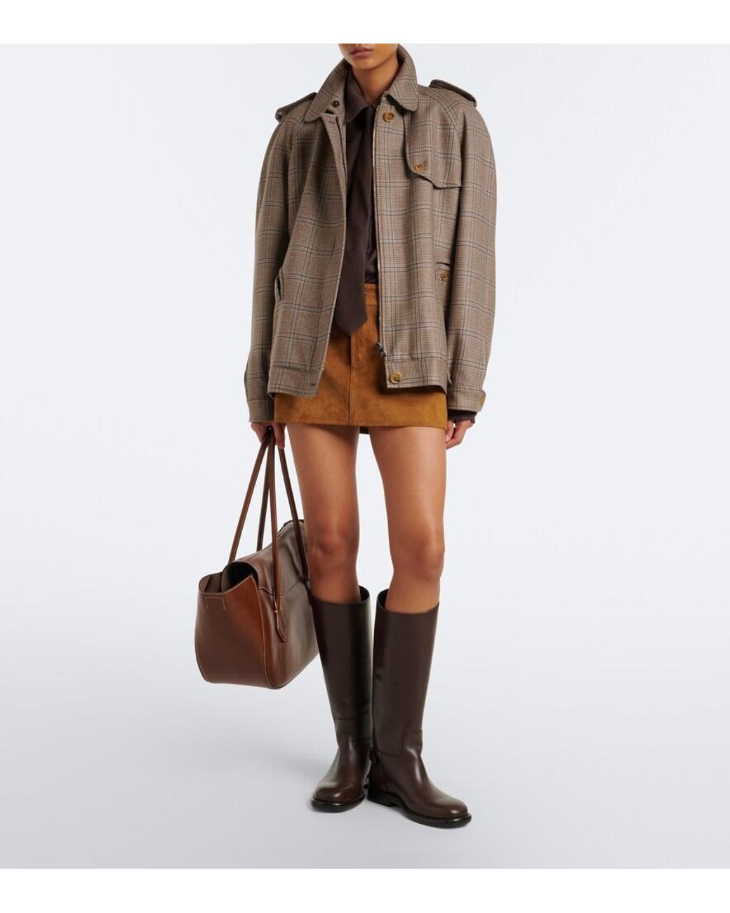 7 For All Mankind Brown Cherry Suede Miniskirt