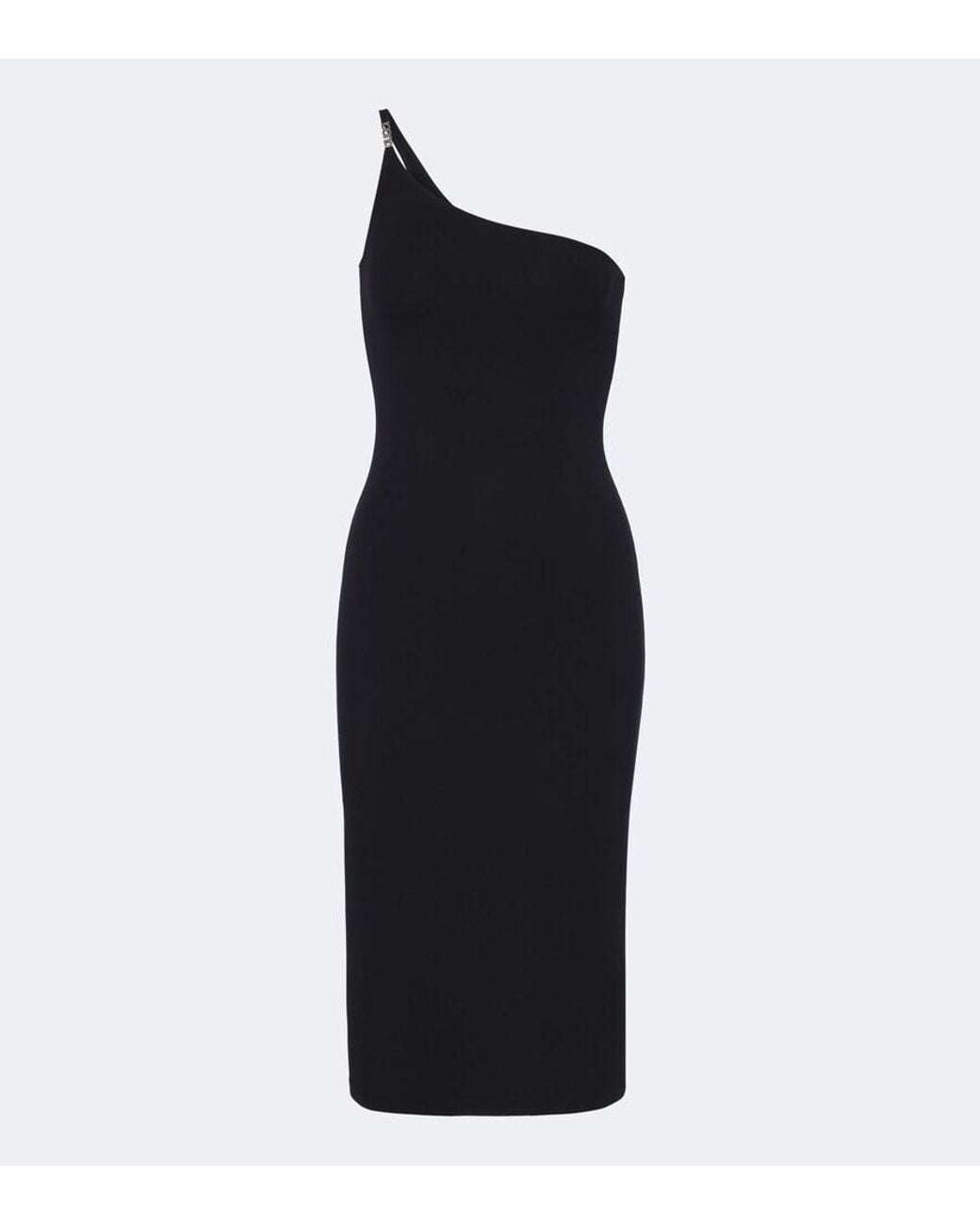 Gucci Blue One-Shoulder Crepe Jersey Midi Dress