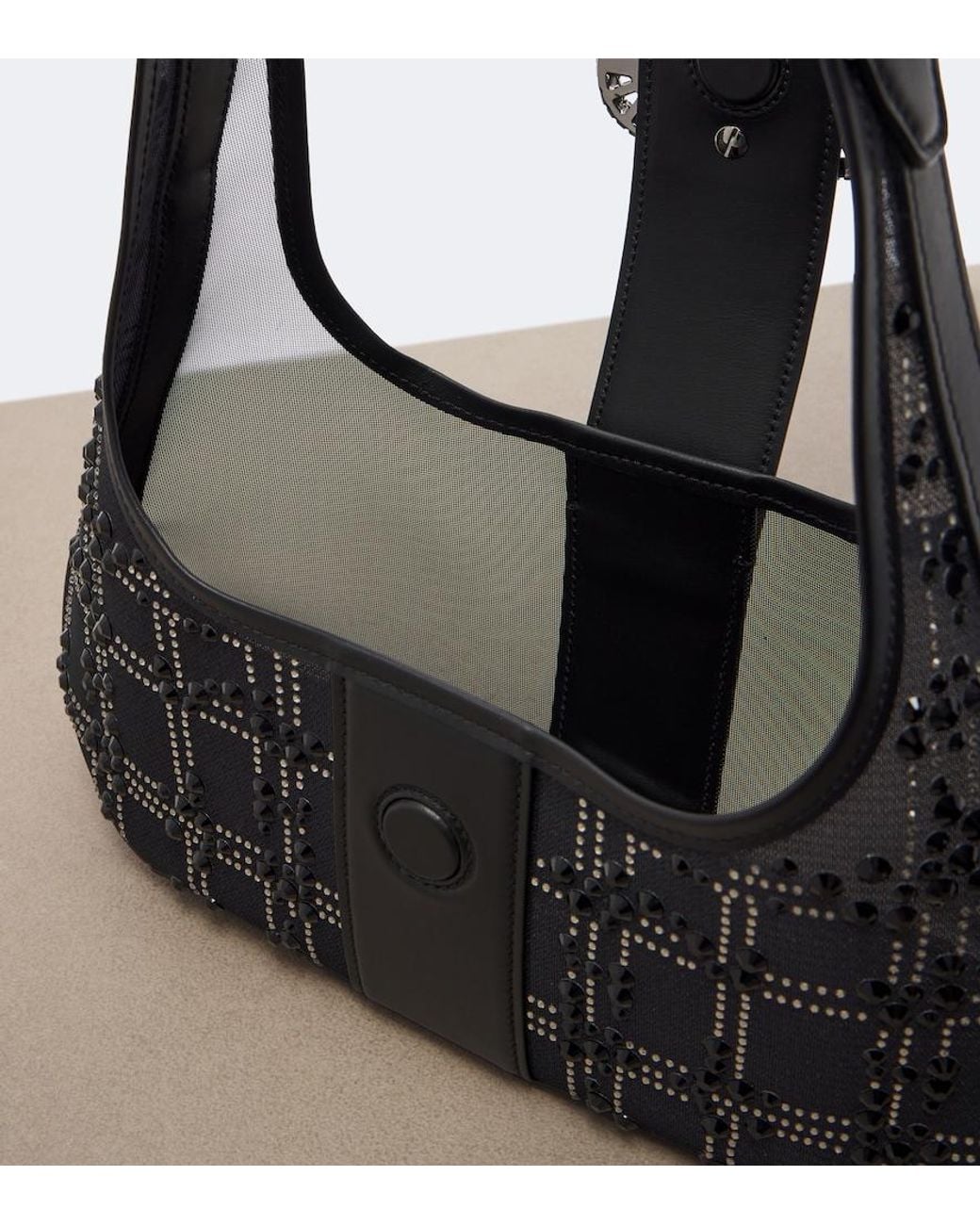Roger Vivier Black Pilgrim Mini Embellished Top-Handle Bag