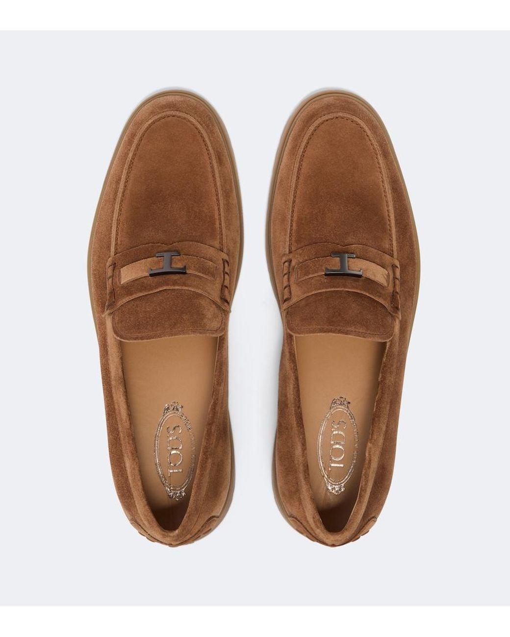 Tod's Brown Suede Penny Loafers for men