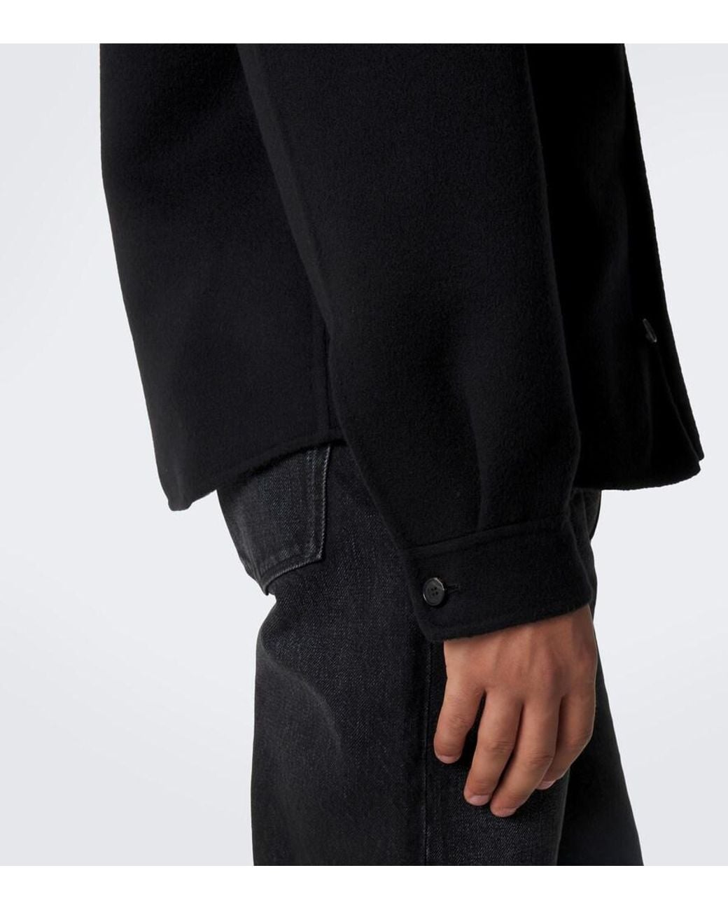 Fendi Black Wool Overshirt for men