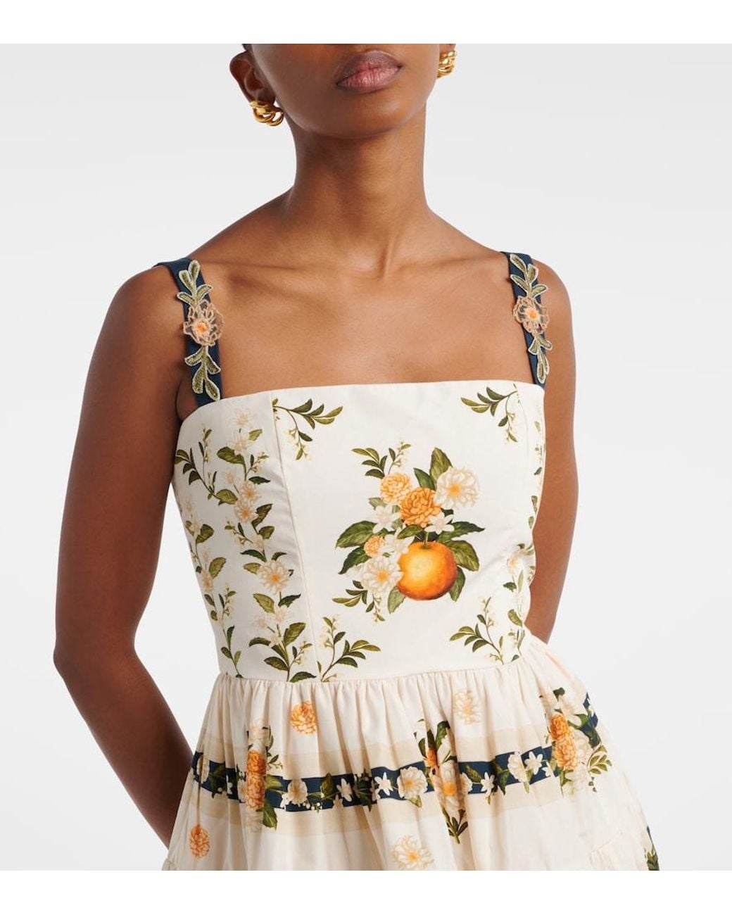 Agua Bendita Natural Lima Valle Floral Cotton Minidress