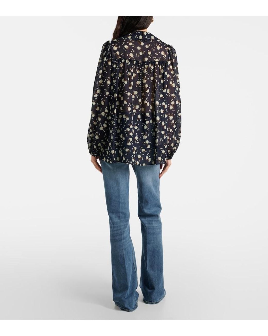 Dorothee Schumacher Black Floral Volumes Blouse