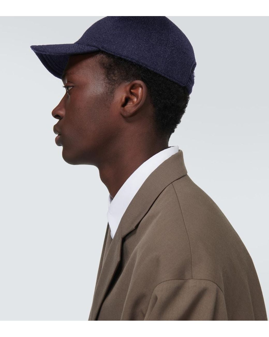 The Row Blue Caspian Cashmere Baseball Cap for men