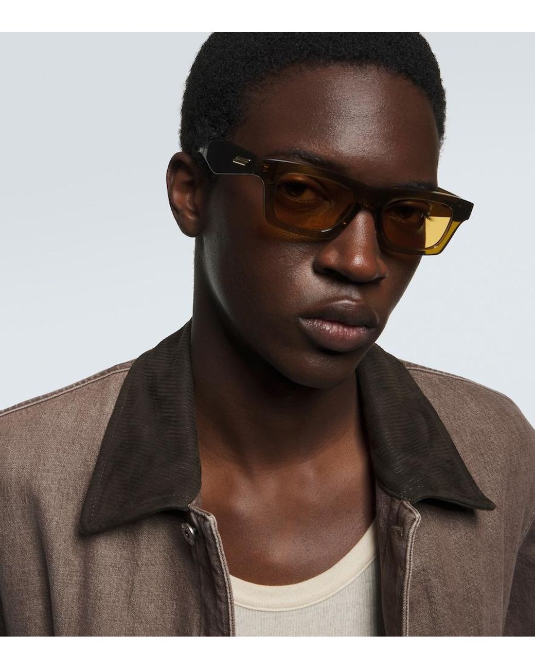Bottega Veneta Green Square Sunglasses for men
