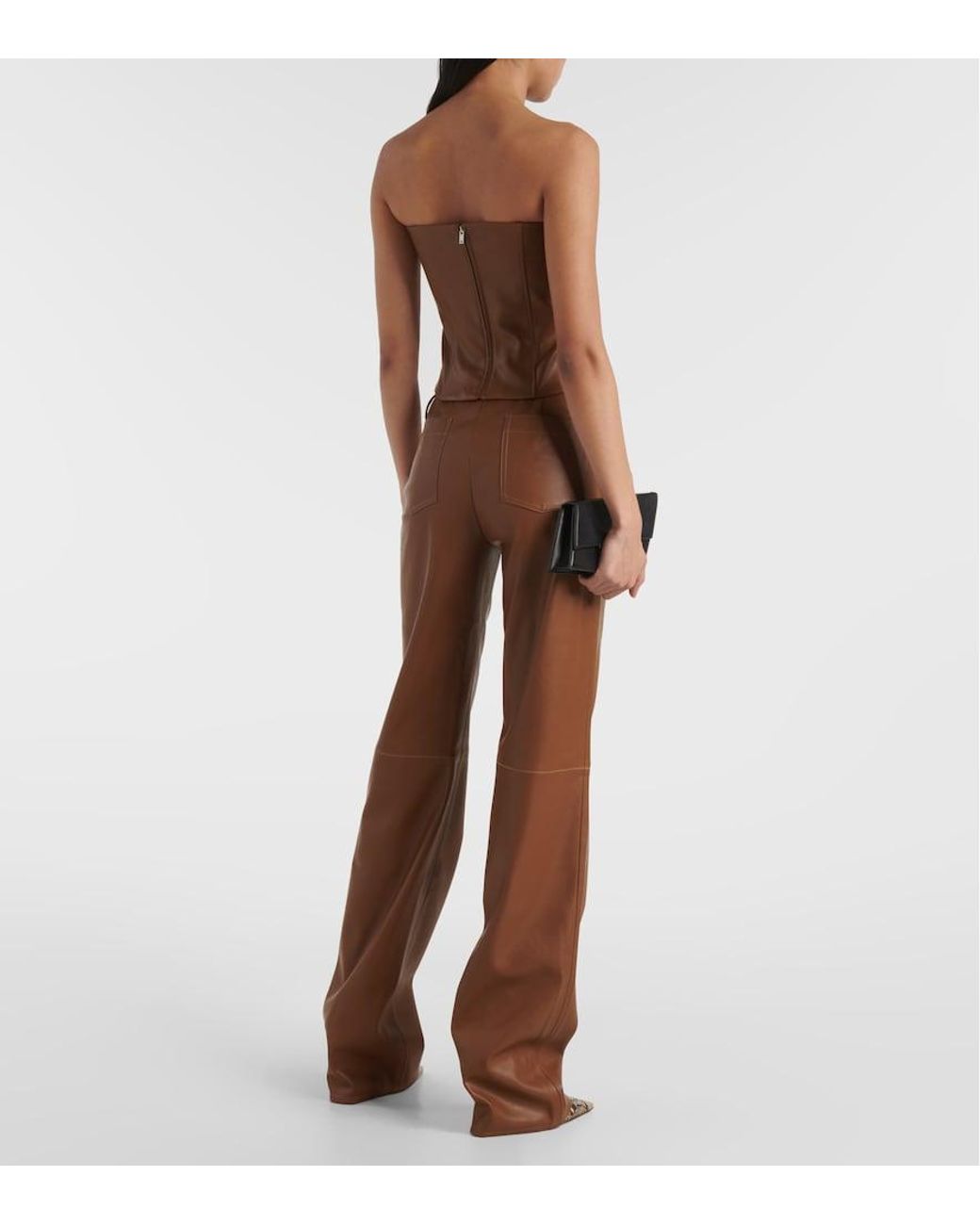 AYA MUSE Brown Cida Low-Rise Straight Pants