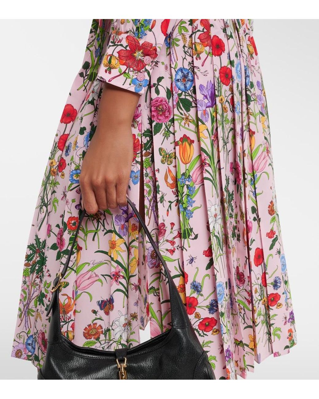 Gucci White Flora Silk Shirt Dress