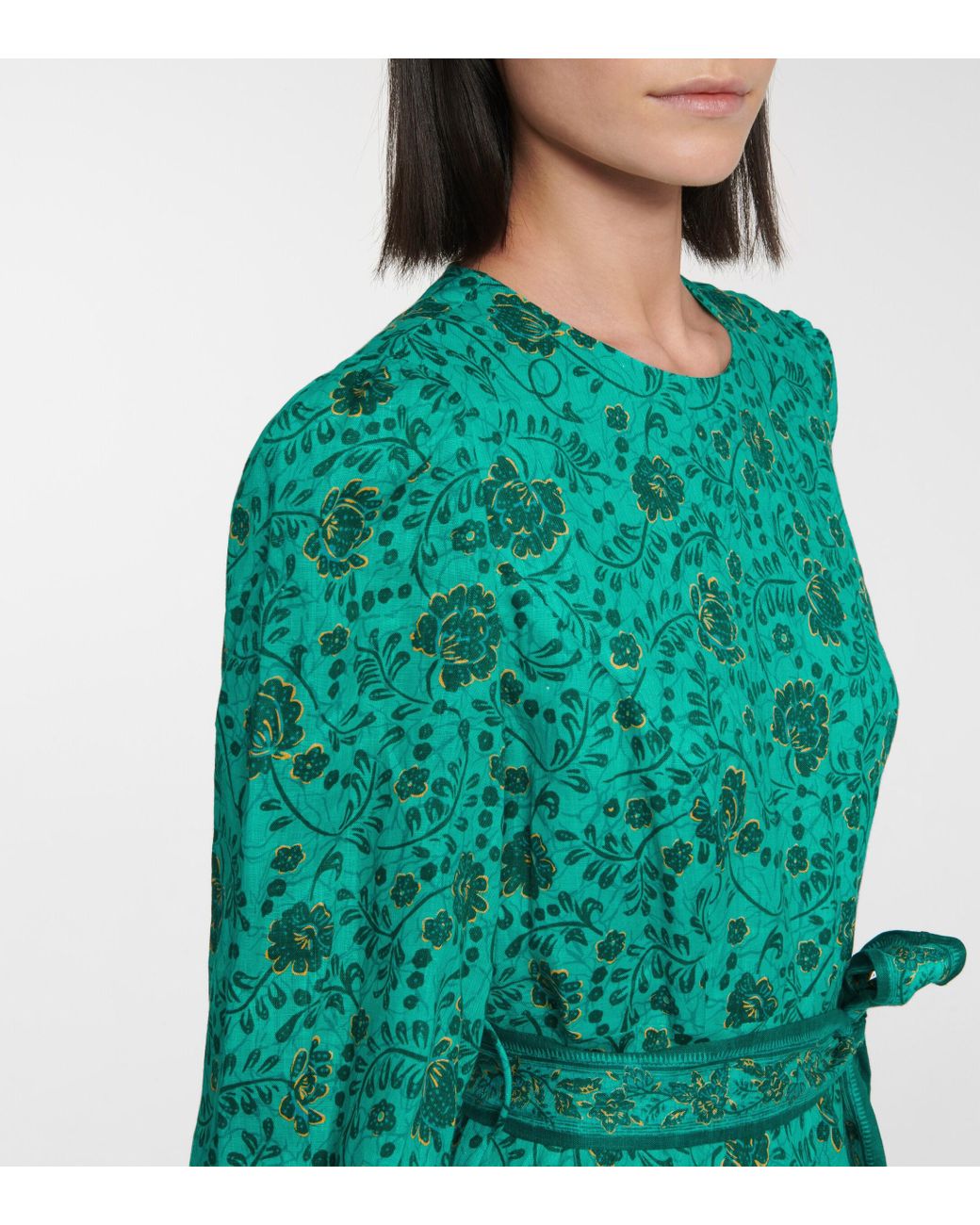 Zimmermann Lulu Floral Linen Maxi Dress in Green | Lyst Australia