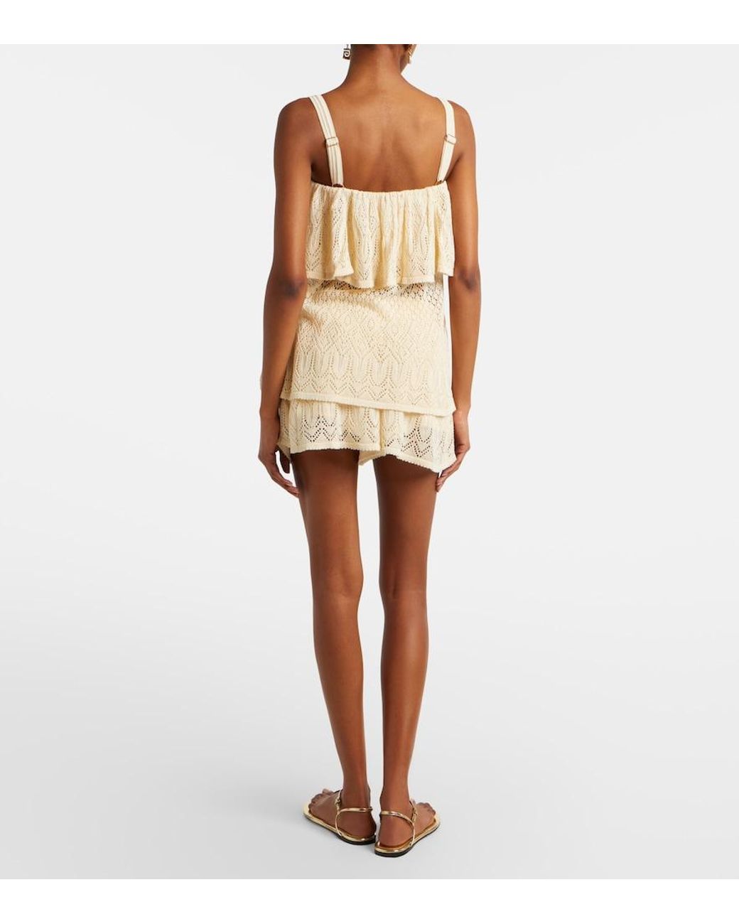 Zimmermann Natural Mahon Crochet Lace Shorts