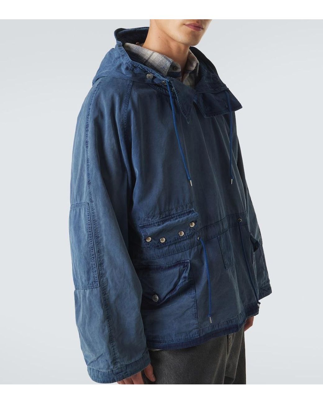 A.PRESSE Blue Cotton Jacket for men