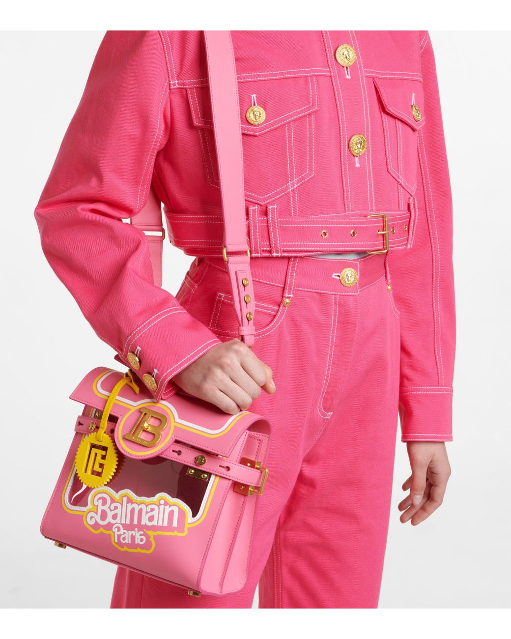 【送料&関税込】Balmain B Buzz 24 Shoulder Bag In Rose-pink Balmain B Buzz 24 Shoulder Bag In Rose-pink Leather
