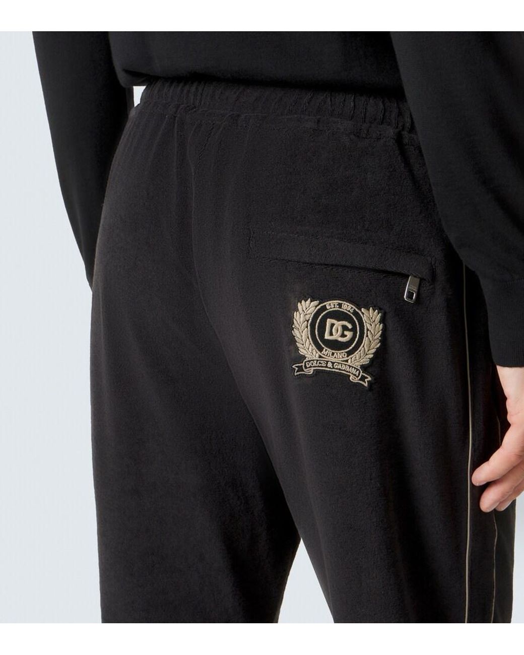 Dolce & Gabbana Black Cotton-Blend Sweatpants for men
