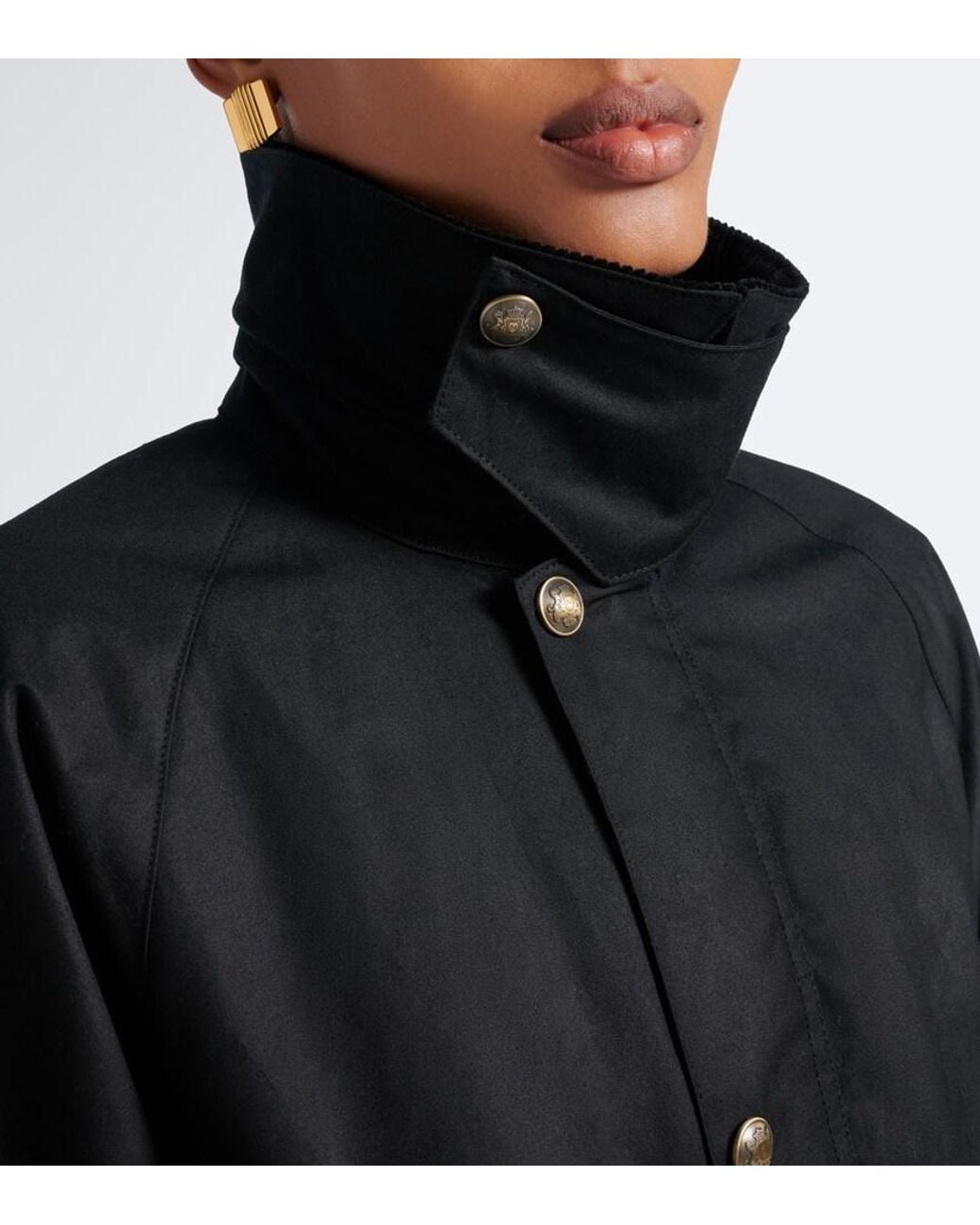 Nili Lotan Black Brinley Corduroy-Trimmed Cotton Jacket
