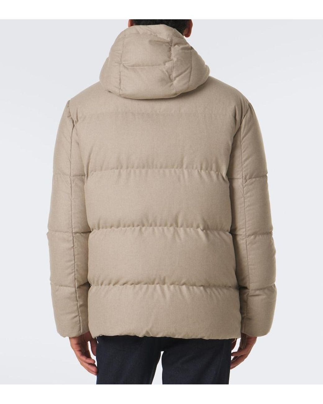 Eleventy Natural Wool, Silk, And Cashmere Puffer Jacket for men
