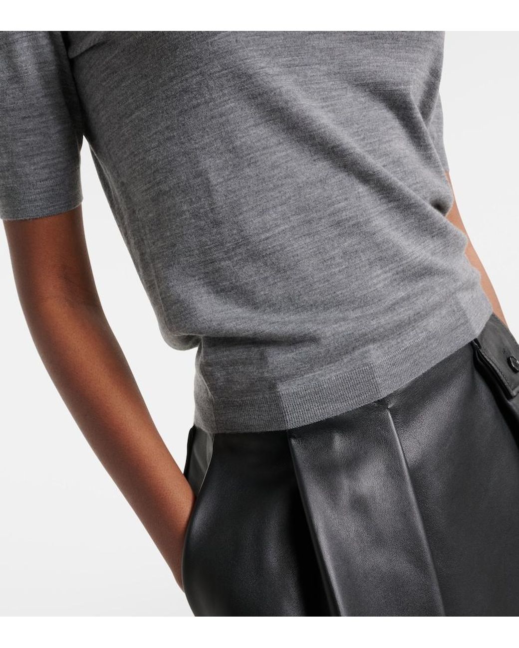 Loewe Gray Logo Wool Sweater