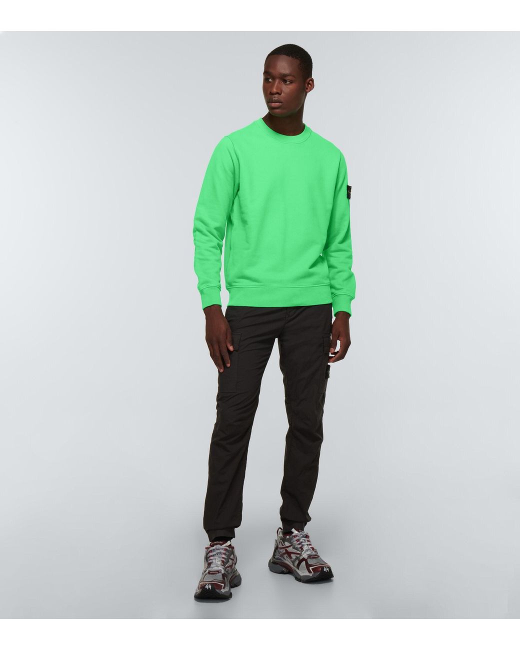 Stone Island Cotton Sweater in Green for Men | Lyst