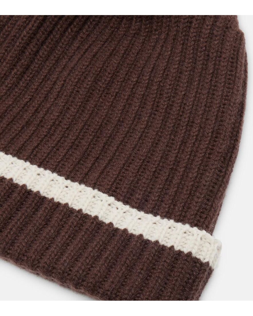 Brunello Cucinelli Brown Monili Ribbed-Knit Cashmere Beanie