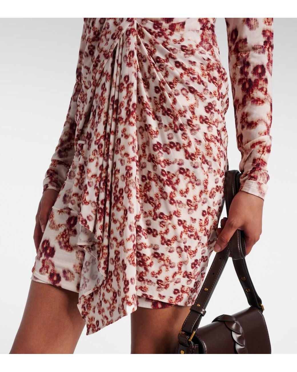 Isabel Marant Red Georgia Draped Printed Minidress