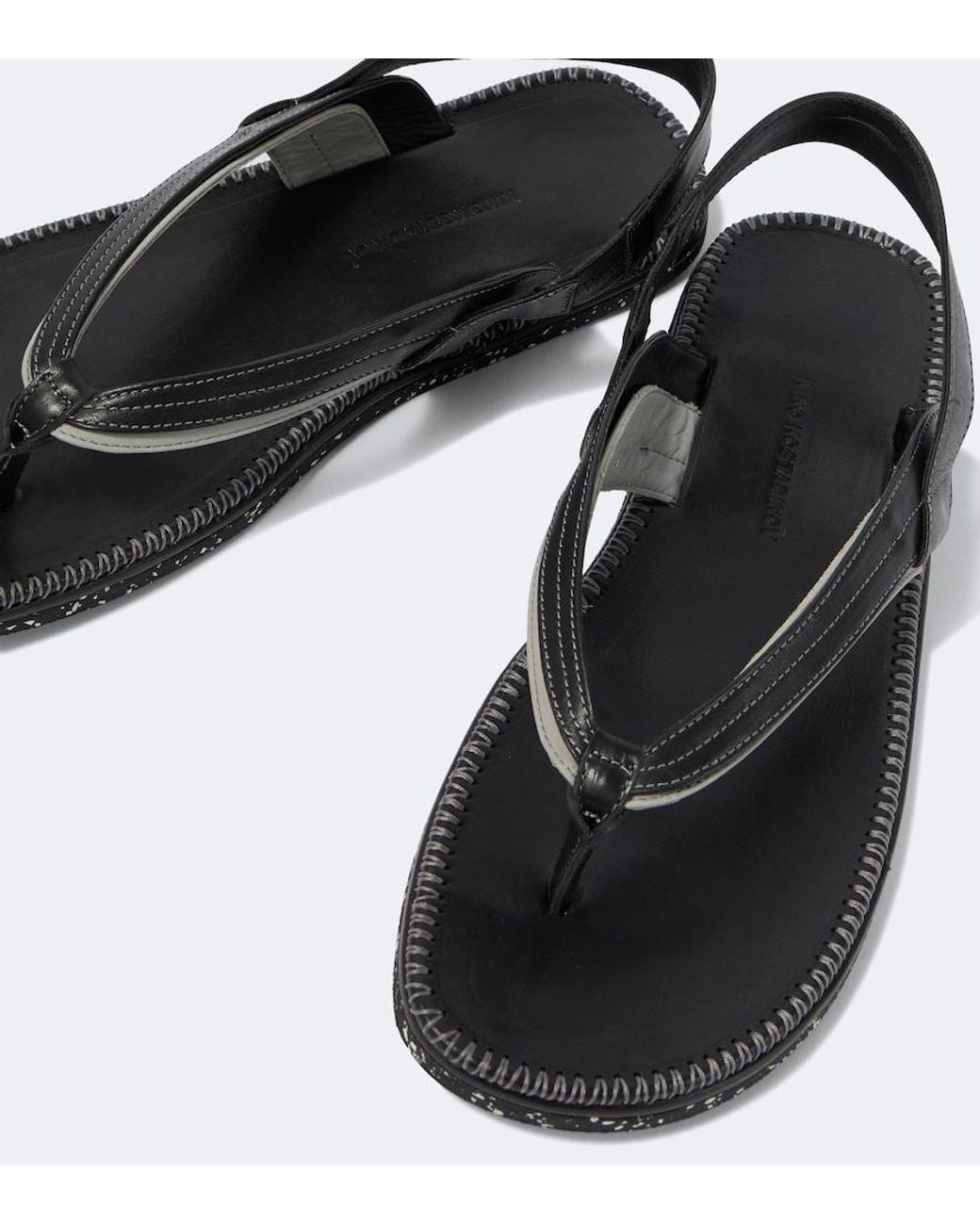 Kiko Kostadinov Black Andras Leather Thong Sandals for men