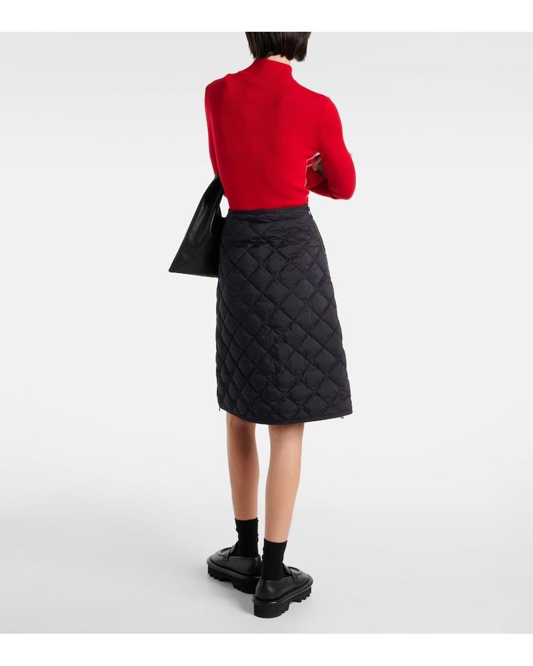 Moncler Black Quilted High-Rise Down Skirt